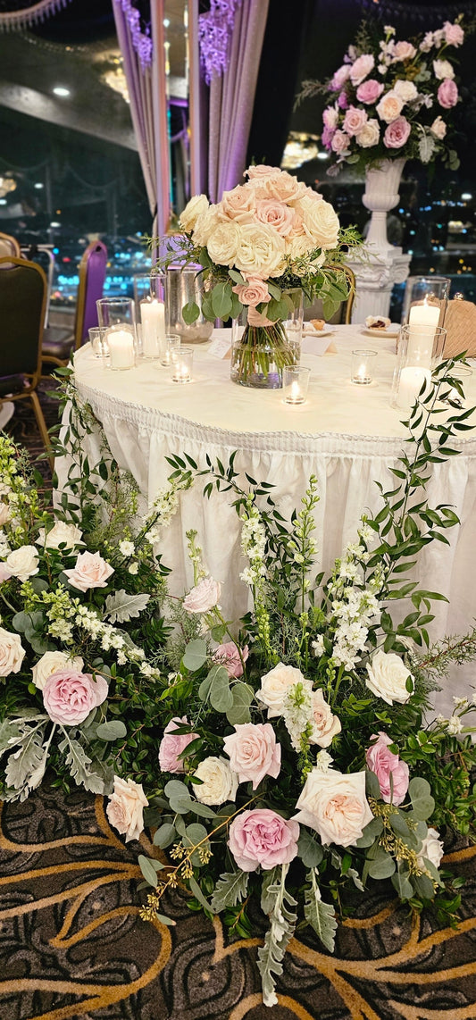 White & Pink Winter Wedding Florals at the Lemont Pittsburgh