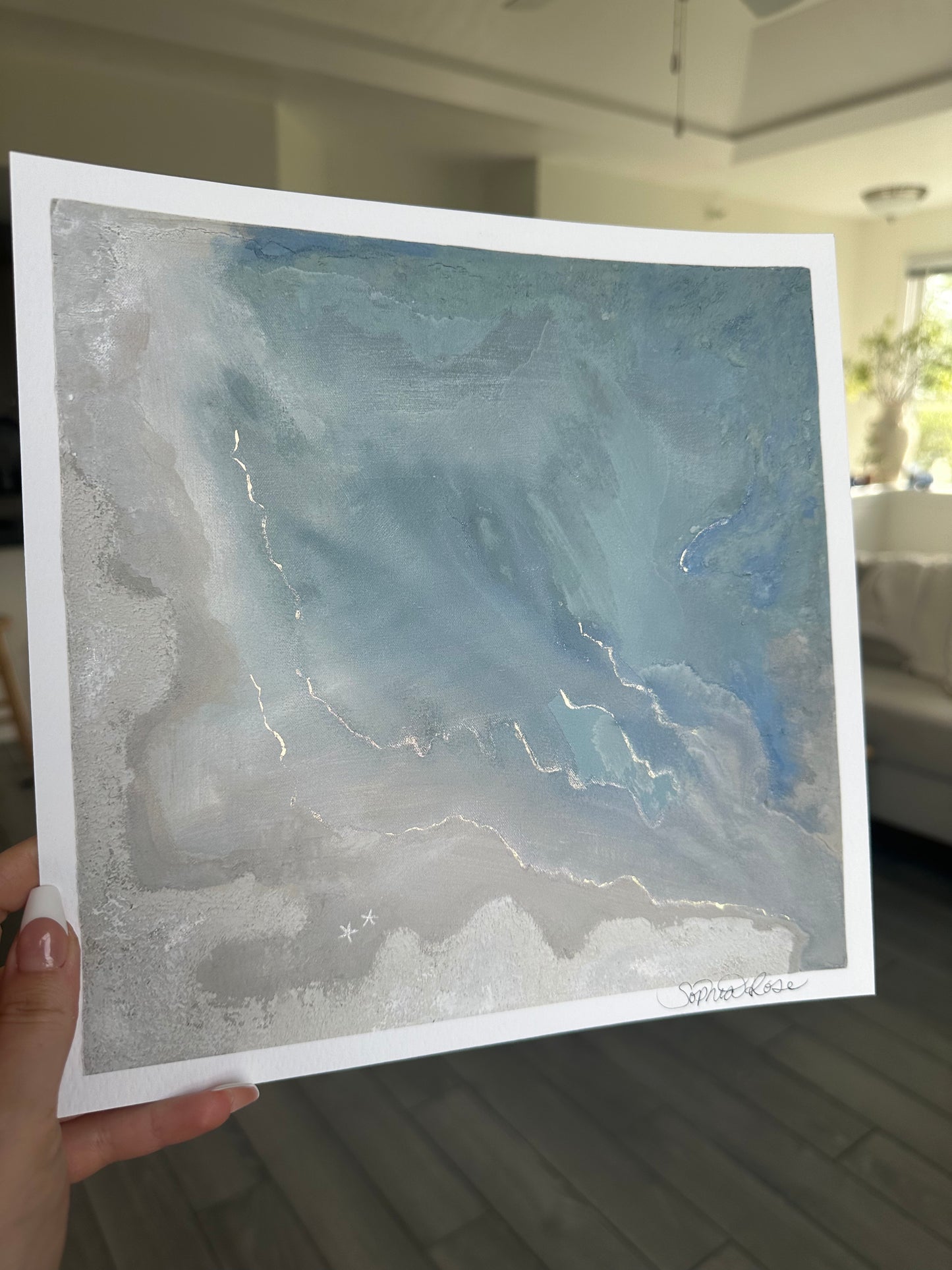 beach inspired abstract art print - light view