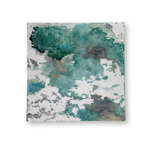 Jade - Ocean Inspired Original Abstract Art - Front View